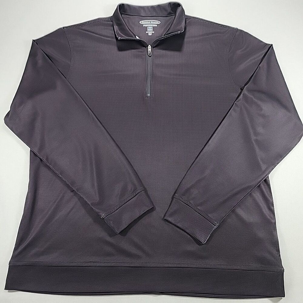 Pebble Beach Men's Charcoal Zipper Polo Size L Polyester